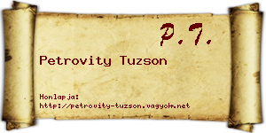 Petrovity Tuzson névjegykártya